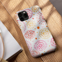 Cute watercolor fireworks in yellow and orange