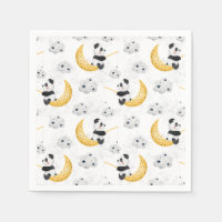 Cute Watercolor Fishing Panda Pattern Birthday