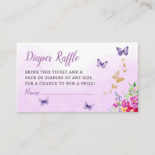Cute Watercolor Floral Baby Shower Diaper Raffle Enclosure Card