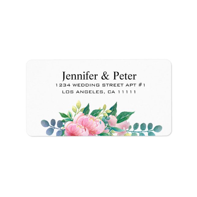 CUTE WATERCOLOR FLORAL DECOUPAGE LABEL (Front)
