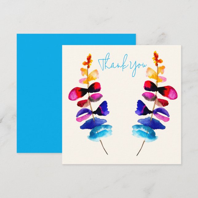 Cute watercolor floral design card (Front/Back)