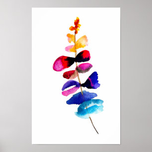 Cute watercolor floral design poster
