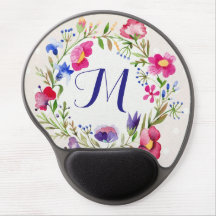 Cute Watercolor Flowers Floral Fine Monogram