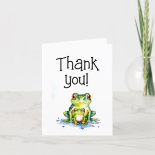 Cute watercolor frogs thank you