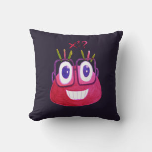 Cute Watercolor Geek Candy Character Mathematician Cushion