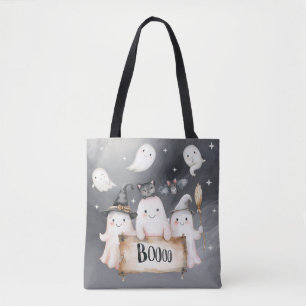 Cute Watercolor Ghosts BOO Spooky Friends Tote Bag