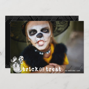 Cute Watercolor Ghosts Halloween Photo Invitation