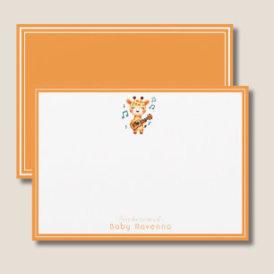 Cute Watercolor Giraffe Baby Shower Note Card