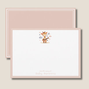 Cute Watercolor Giraffe Baby Shower Note Card