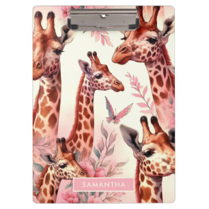 Cute Watercolor Giraffe  Clipboard