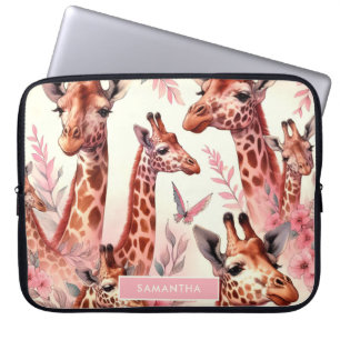 Cute Watercolor Giraffe Laptop Sleeve