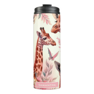 Cute Watercolor Giraffe Thermal Tumbler