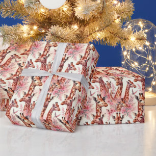 Cute Watercolor Giraffe Wrapping Paper