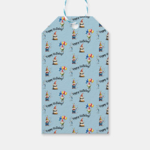 Cute Watercolor Gnome Birthday Celebration Gift Tags