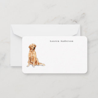 Cute Watercolor Golden retriever dog  Little  Card