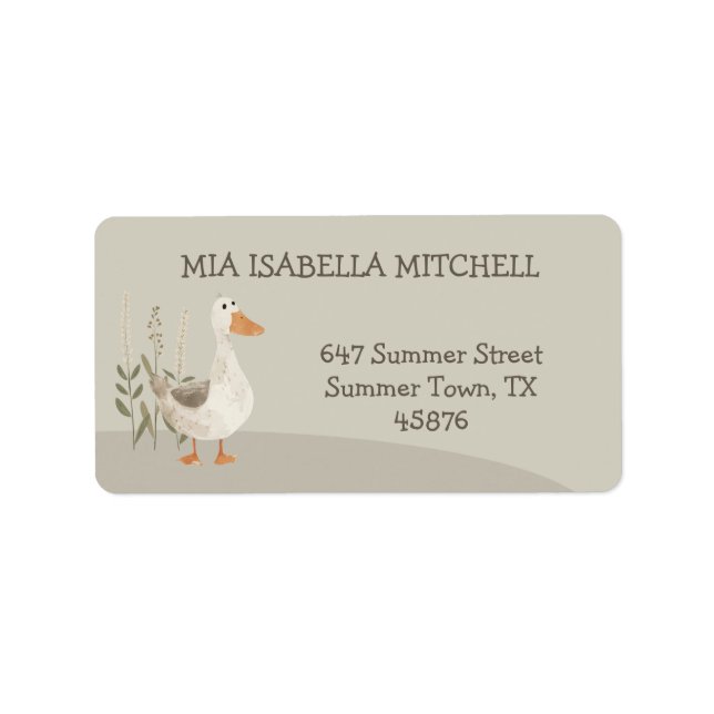 Cute Watercolor Goose - Address Labels (Front)