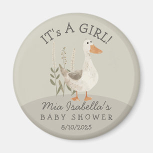 Cute Watercolor Goose Baby Shower  Favour Magnet