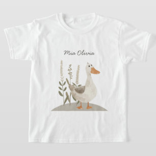 Cute Watercolor Goose Kids T-Shirt