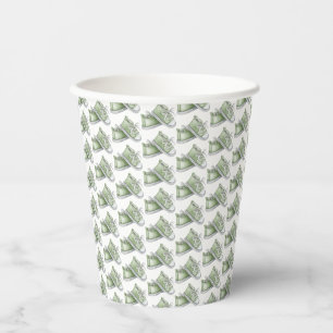 Cute Watercolor Green Booties Pattern It's a Boy Paper Cups