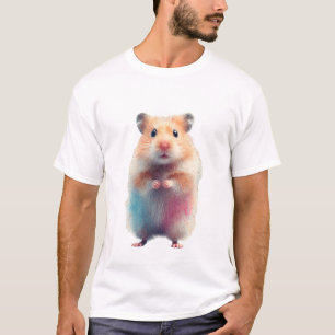 Cute Watercolor Hamster Painting Men T-Shirt