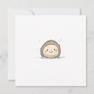 Cute Watercolor Happy Hedgehog Holiday Card