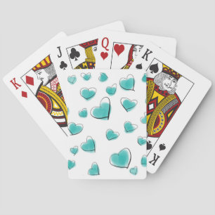 Cute Watercolor Heart Pattern Playing Cards