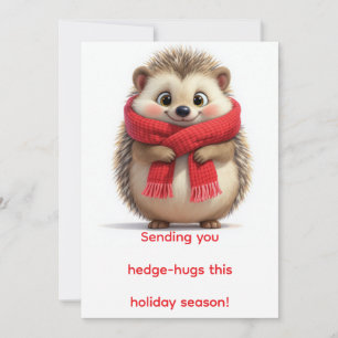 Cute Watercolor Hedgehog Holiday Card