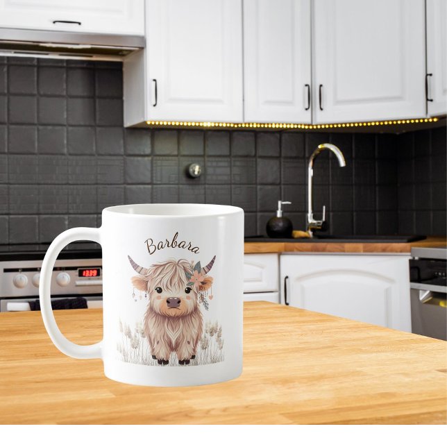  Cute Watercolor Highland Cow Coffee Mug (Creator Uploaded)