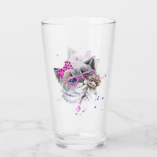 Cute Watercolor Kitten Glass