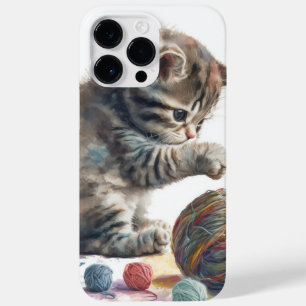 CUTE WATERCOLOR KITTEN WITH BALL OF YARN Case-Mate iPhone 14 PRO MAX CASE