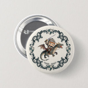 Cute Watercolor Knight Castle Boys Royal Aesthetic 6 Cm Round Badge