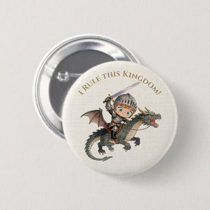 Cute Watercolor Knight Castle Boys Royal Aesthetic 6 Cm Round Badge