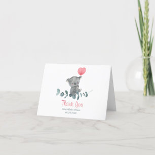 Cute watercolor koala bear baby shower thank you card