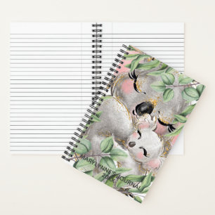 Cute Watercolor Koala Mum & Baby Notebook Journal