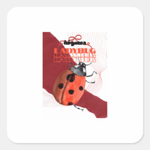Cute Watercolor Ladybug Arabic Calligraphy Sticker