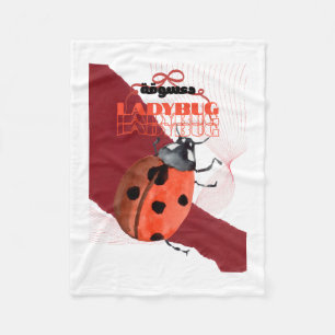 Cute Watercolor Ladybug Arabic Calligraphy Sticker Fleece Blanket