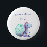 Cute Watercolor Little Dinosaur Grandma-to-be 6 Cm Round Badge<br><div class="desc">This is a baby shower grandma-to-be button with a cute watercolor baby dinosaur. Have a lovely day,  my friend!</div>