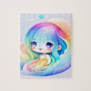 Cute Watercolor Little Mermaid Jigsaw Puzzle