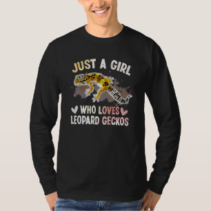 Cute Watercolor Lizard Just A Girl Who Loves Leopa T-Shirt