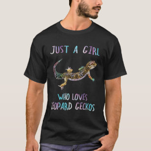 Cute Watercolor Lizard Just A Girl Who Loves Leopa T-Shirt