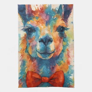 Cute+Watercolor+ Llama Kitchen Towel