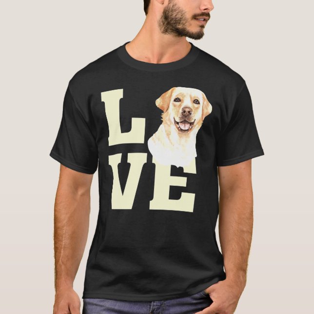 Cute Watercolor Love Labrador Retriever Illustrati T-Shirt (Front)