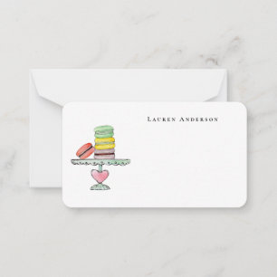 Cute Watercolor Macaroons Little  Card
