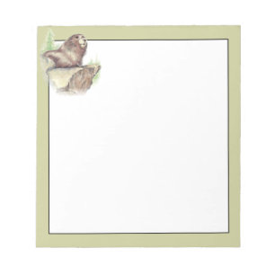 Cute Watercolor Marmot Animal Notepad