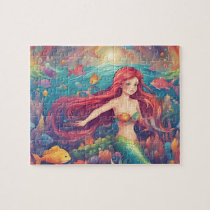 Cute Watercolor Mermaid Jigsaw Puzzle