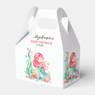 Cute Watercolor Mermaid Under the Sea Baby Shower Favour Box