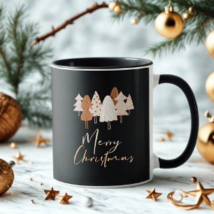 Cute Watercolor Modern Script Boho Christmas Tree Mug