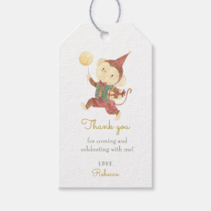 Cute Watercolor Monkey  Birthday Gift Tags