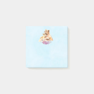 Cute Watercolor Mother Lion & Cub Post-it Notes