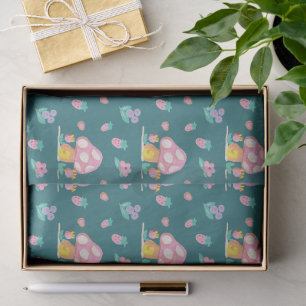 cute watercolor Mushroom flowers green Tissue Paper